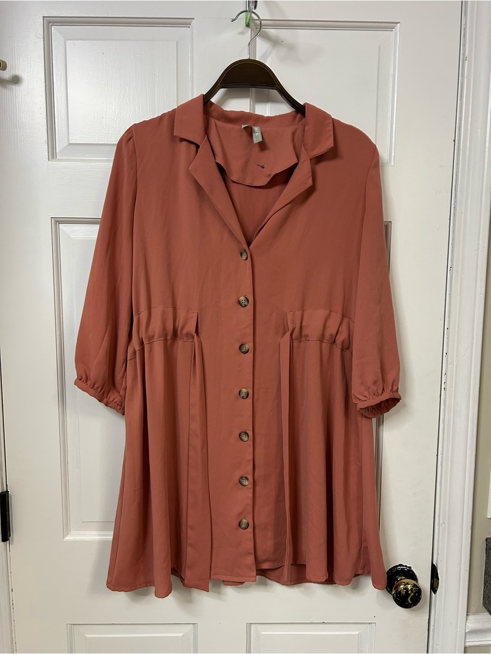 ASOS Rust Button-Front Tunic Dress
